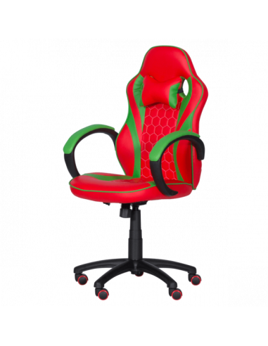 Геймърски стол с футболни мотиви Carmen 6304 - червено-зелен