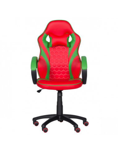 Геймърски стол с футболни мотиви Carmen 6304 - червено-зелен