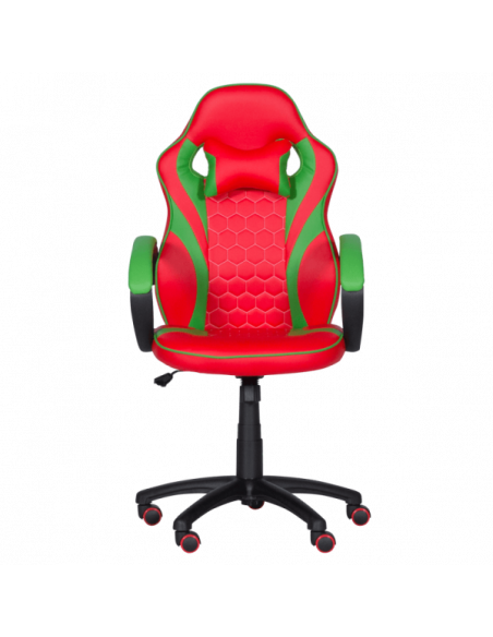 Геймърски стол с футболни мотиви Carmen 6304 - червено-зелен