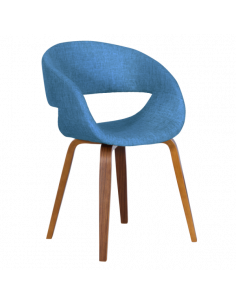 Трапезен стол Carmen 9975 - орех - син