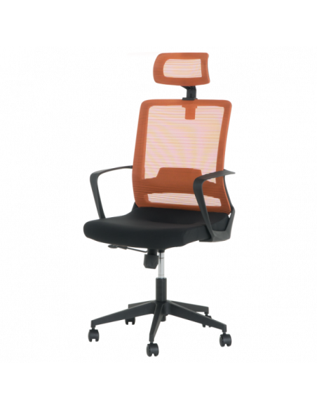 Президентски офис стол Carmen 7562 - черно - оранжево