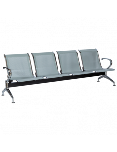 Посетителска пейка с 4 места Carmen CR-1030-4 - сребърна