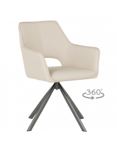 Трапезен стол READING 2 силиконова кожа - капучино 04