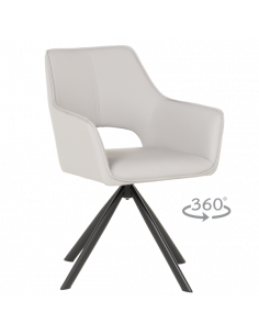 Трапезен стол READING 2 силиконова кожа - сив 67