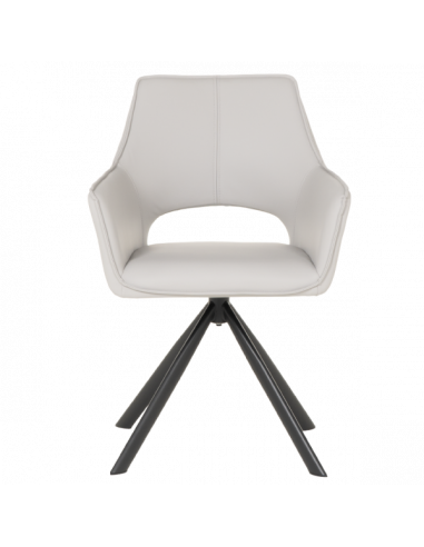 Трапезен стол READING 2 силиконова кожа - сив 67