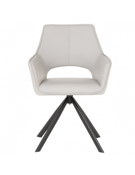 Трапезен стол READING 2 силиконова кожа - сив 67