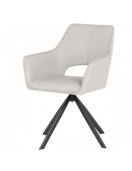 Трапезен стол READING 2 силиконова кожа - сив 67