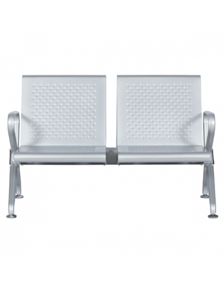 Посетителска пейка с 2 места Carmen CR-1031-2 - сребърна