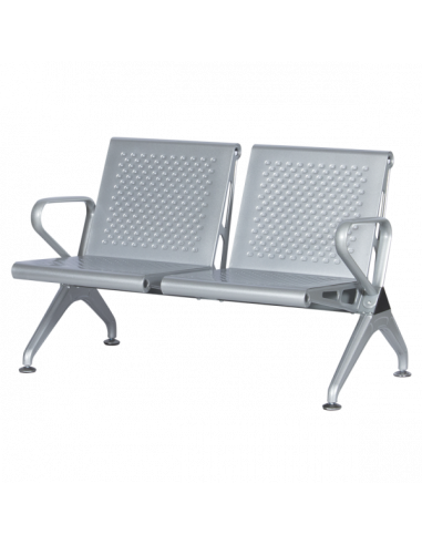 Посетителска пейка с 2 места Carmen CR-1031-2 - сребърна