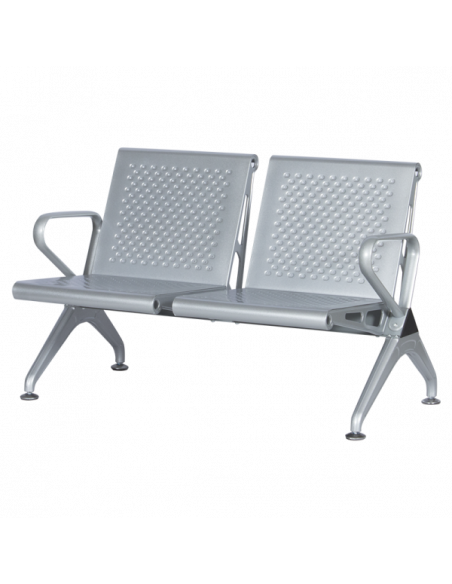 Посетителска пейка с 2 места Carmen CR-1031-2 - сребърна