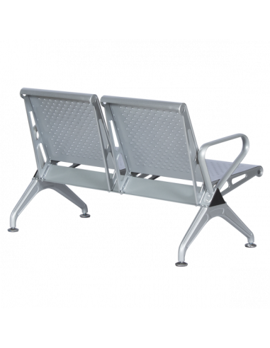 Посетителска пейка с 2 места Carmen CR-1031-2 - сребърна