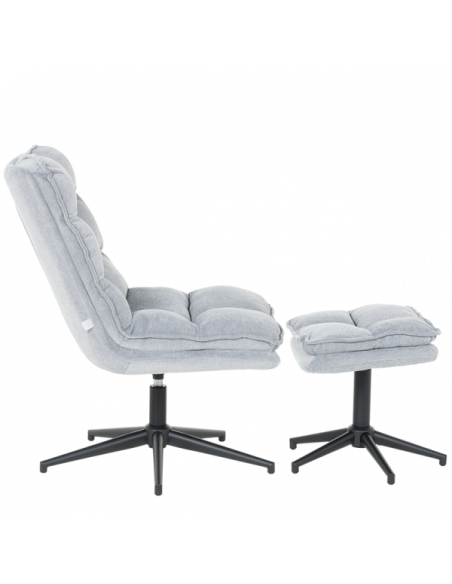 Кресло с табуретка JANET - светлосиво