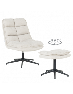 Кресло с табуретка JANET - крем