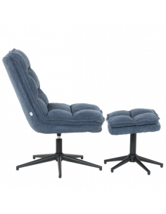 Кресло с табуретка JANET - синьо 2