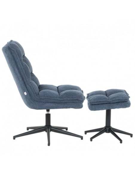 Кресло с табуретка JANET - синьо