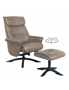 Кресло с табуретка EMA - кафяво
