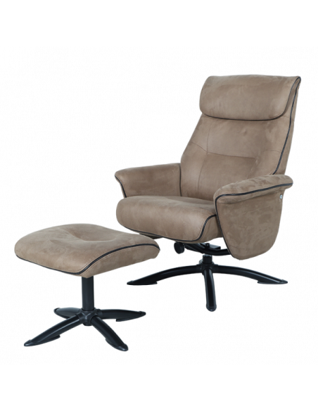 Кресло с табуретка EMA - кафяво