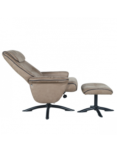 Кресло с табуретка EMA - кафяво