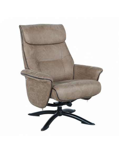 Кресло с табуретка EMA - кафяво