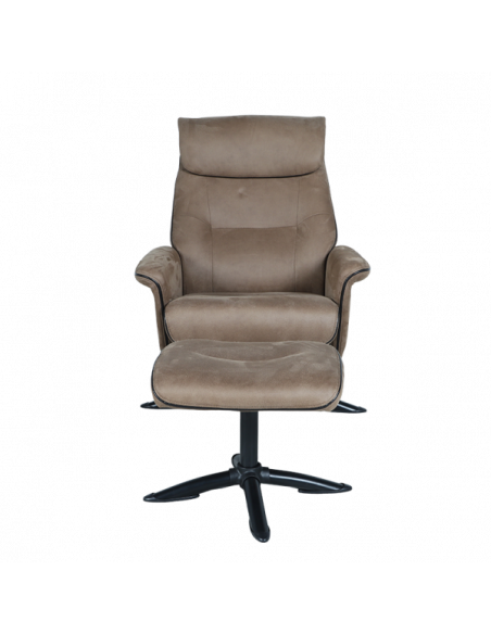 Кресло с табуретка EMA - кафяво