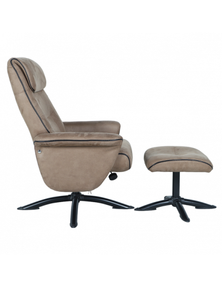 Кресло с табуретка EMA - кафяво