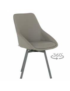 Трапезен стол WIGAN 2 силиконова кожа - сив 43