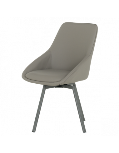 Трапезен стол WIGAN 2 силиконова кожа - сив 43