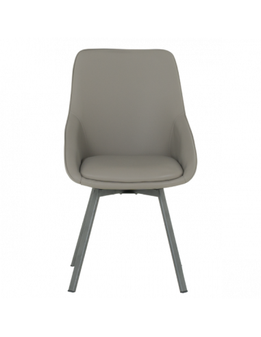 Трапезен стол WIGAN 2 силиконова кожа - сив 43