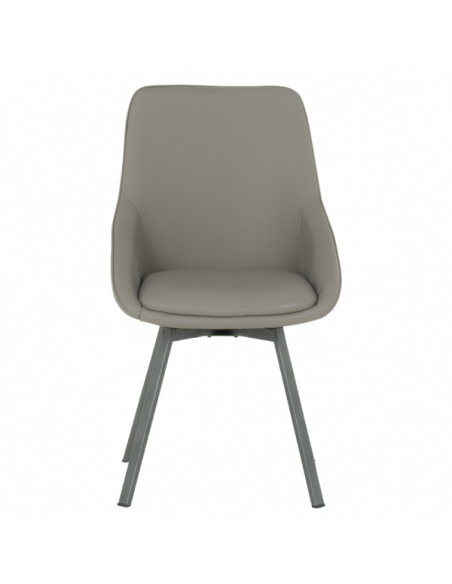 Трапезен стол WIGAN 2 силиконова кожа - сив 43