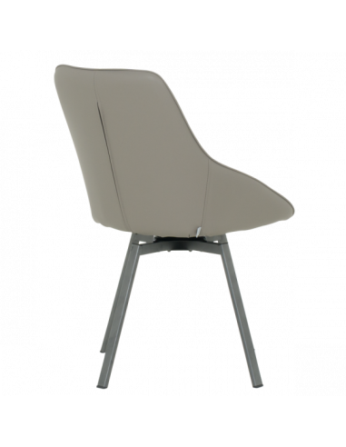 Трапезен стол WIGAN 2 силиконова кожа - сив 43