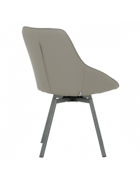 Трапезен стол WIGAN 2 силиконова кожа - сив 43