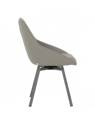 Трапезен стол WIGAN 2 силиконова кожа - сив 43