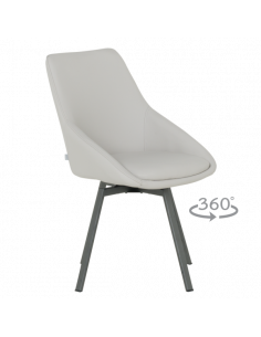 Трапезен стол WIGAN 2 силиконова кожа - светлосив 65