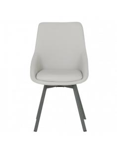 Трапезен стол WIGAN 2 силиконова кожа - светлосив 65 2