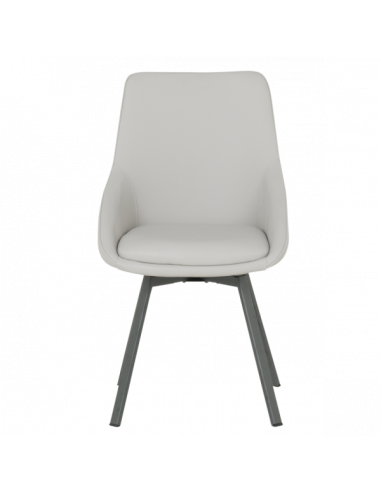 Трапезен стол WIGAN 2 силиконова кожа - светлосив 65