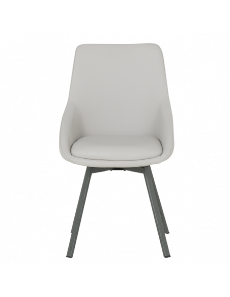 Трапезен стол WIGAN 2 силиконова кожа - светлосив 65