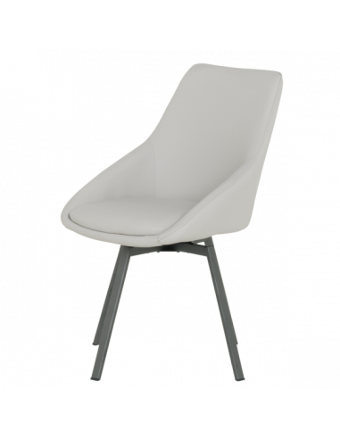 Трапезен стол WIGAN 2 силиконова кожа - светлосив 65