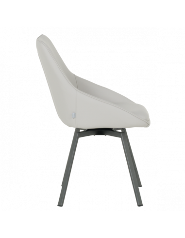 Трапезен стол WIGAN 2 силиконова кожа - светлосив 65