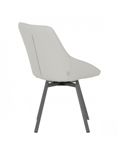 Трапезен стол WIGAN 2 силиконова кожа - светлосив 65