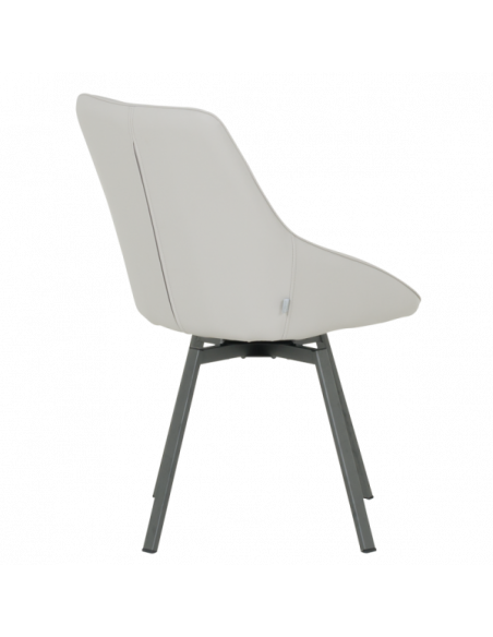 Трапезен стол WIGAN 2 силиконова кожа - светлосив 65