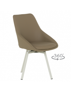 Трапезен стол WIGAN 1 силиконова кожа - кафяв 46