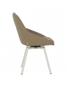 Трапезен стол WIGAN 1 силиконова кожа - кафяв 46 2