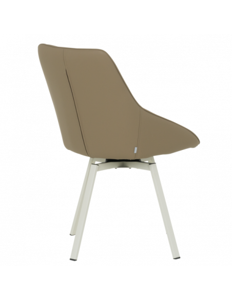 Трапезен стол WIGAN 1 силиконова кожа - кафяв 46