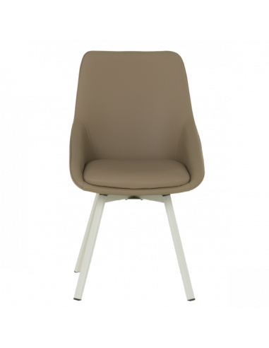 Трапезен стол WIGAN 1 силиконова кожа - кафяв 46