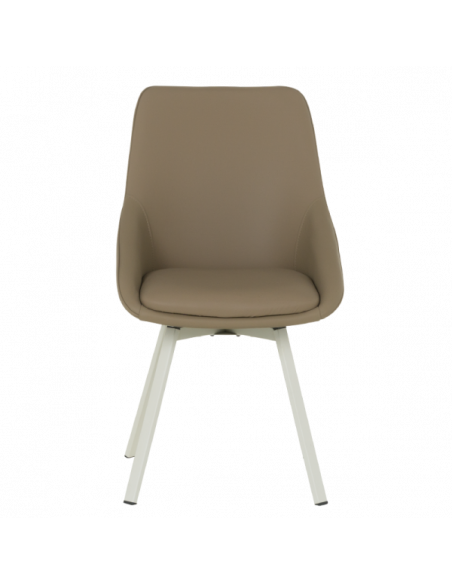 Трапезен стол WIGAN 1 силиконова кожа - кафяв 46