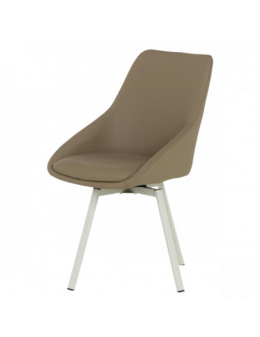 Трапезен стол WIGAN 1 силиконова кожа - кафяв 46