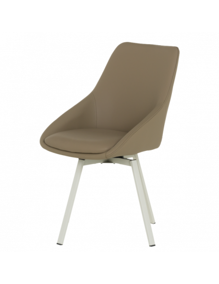 Трапезен стол WIGAN 1 силиконова кожа - кафяв 46