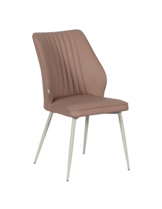 Трапезен стол LAREDO 1 Y силиконова кожа - светлокафяв 11