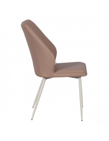 Трапезен стол LAREDO 1 Y силиконова кожа - светлокафяв 11