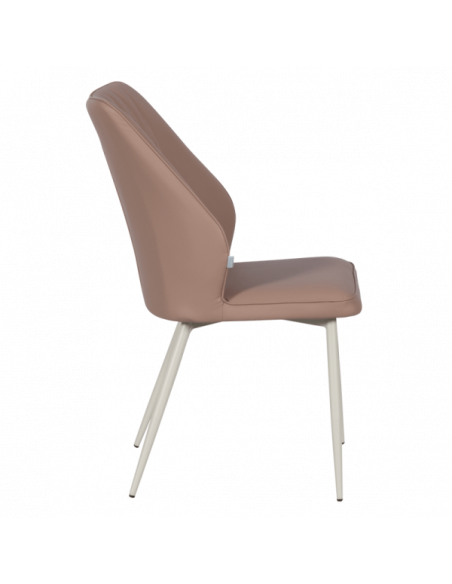 Трапезен стол LAREDO 1 Y силиконова кожа - светлокафяв 11